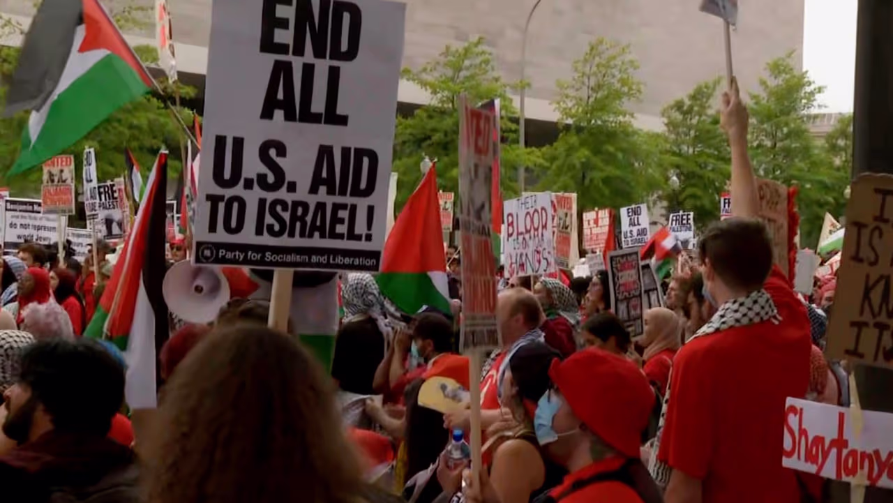 Así son las masivas protestas contra la visita de Benjamin Netanyahu a ...