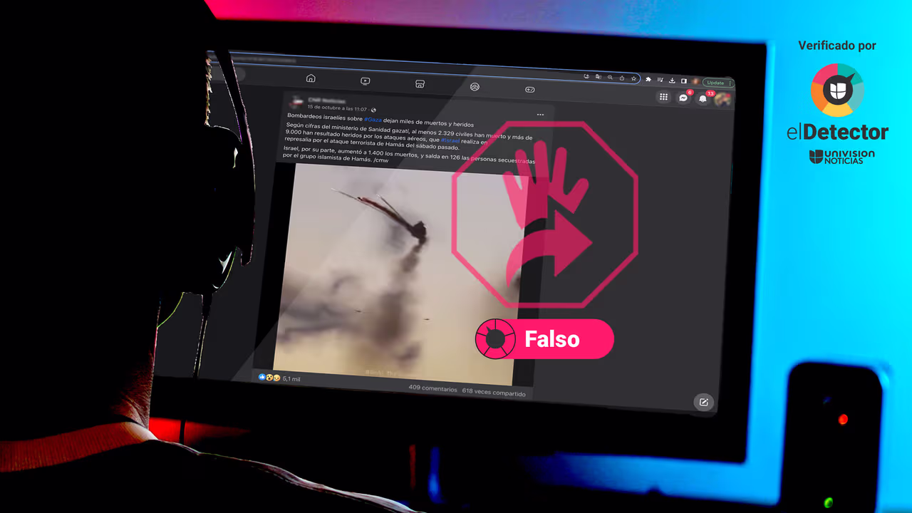 Image accompanying Este video muestra "bombardeos israelíes sobre Gaza".