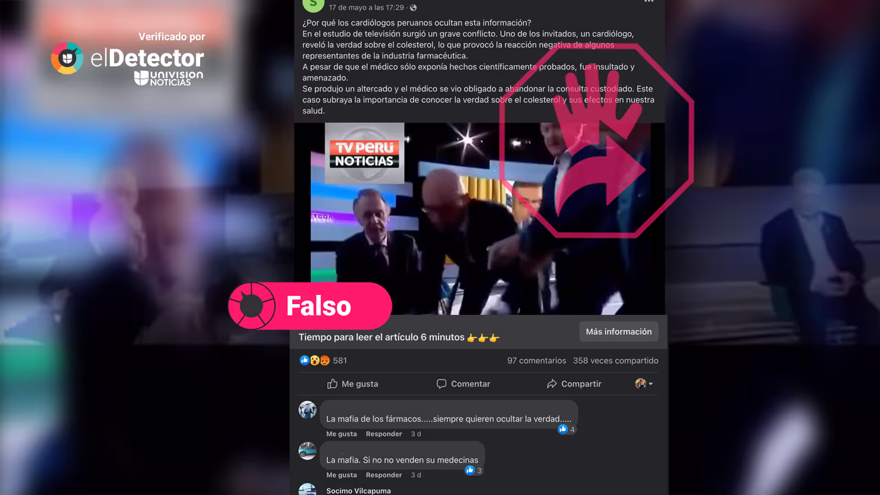 Image accompanying Video muestra a cardiólogo atacado por representantes de la industria farmacéutica, en un programa de televisión, tras revelar “la verdad sobre el colesterol”.