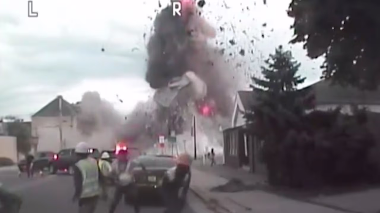 El momento en que una tubería de gas explota en Wisconsin | N+ ...
