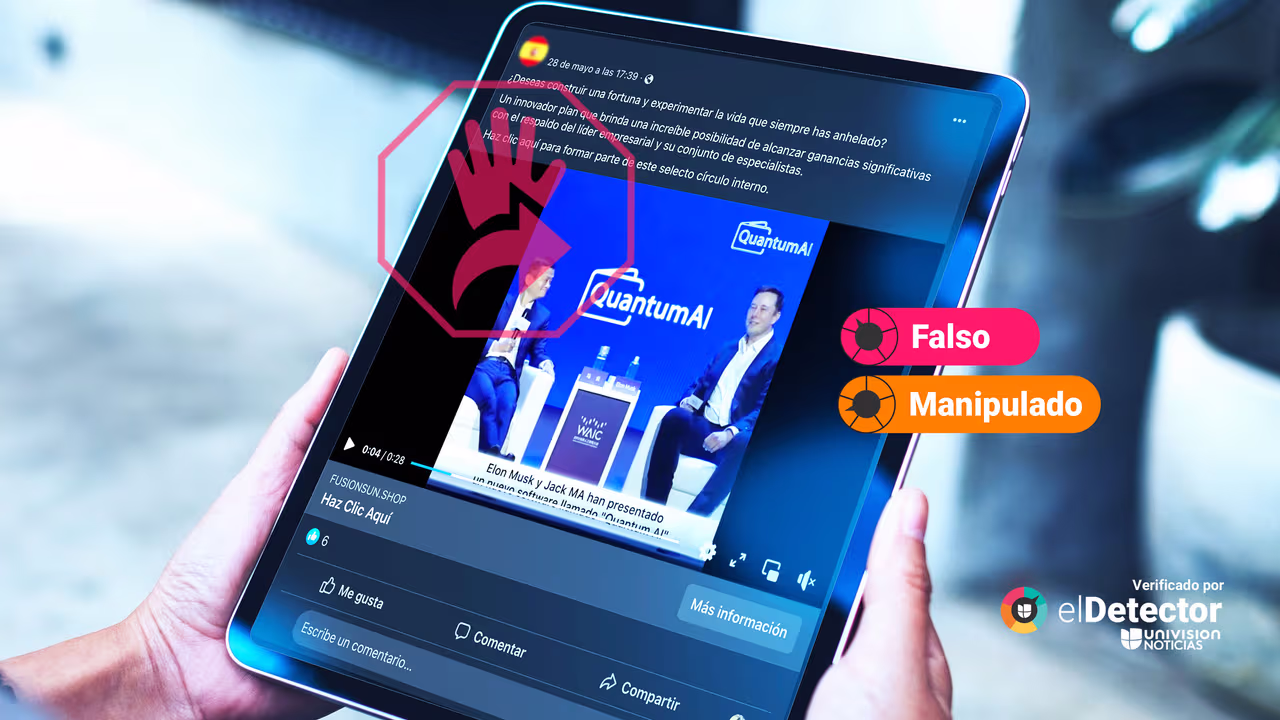 Image accompanying Jack Ma y Elon Musk presentaron un programa de criptomonedas con el que las personas pueden generar “1,500 euros” en “cinco horas” como se ve en un video.