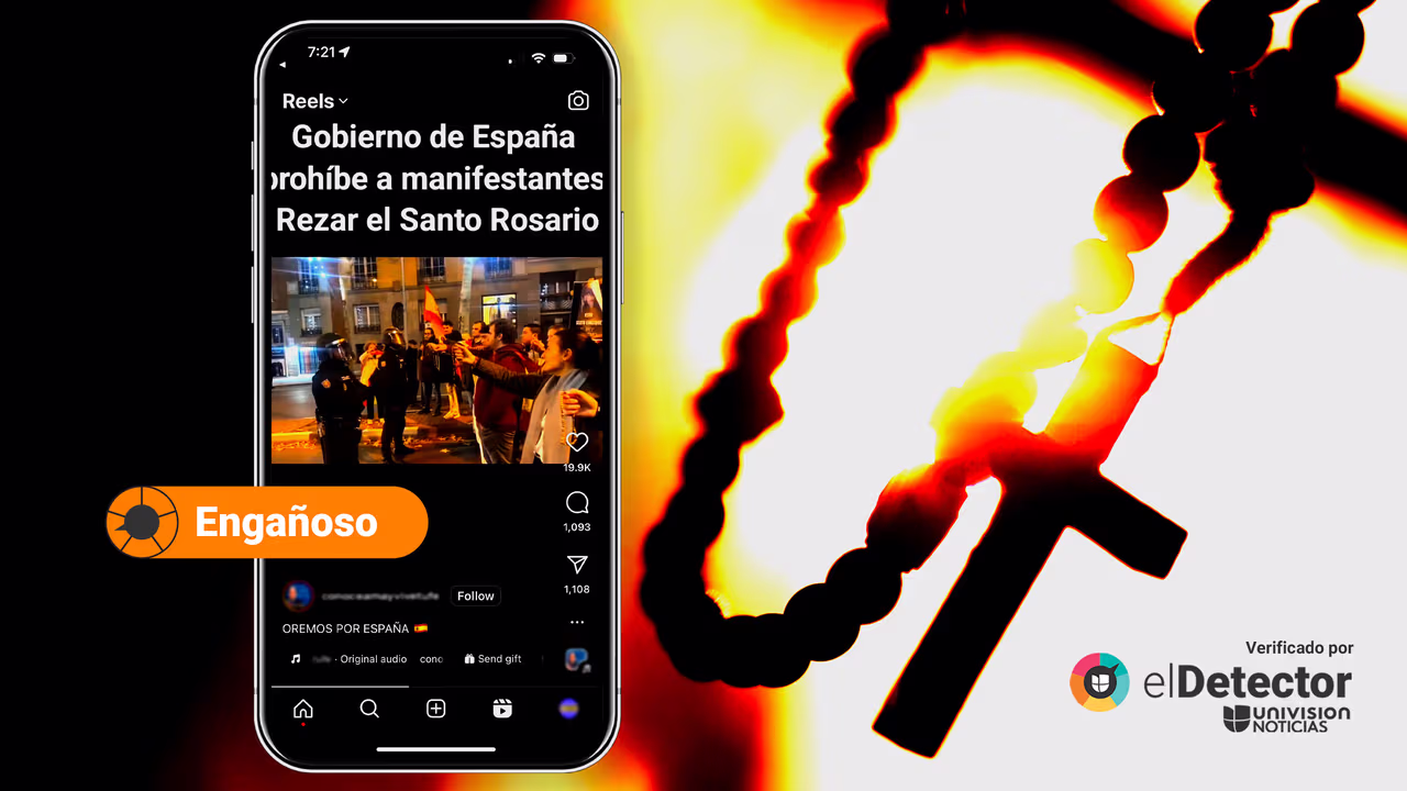 Image accompanying “Gobierno de España prohíbe a manifestantes rezar el Santo Rosario”.