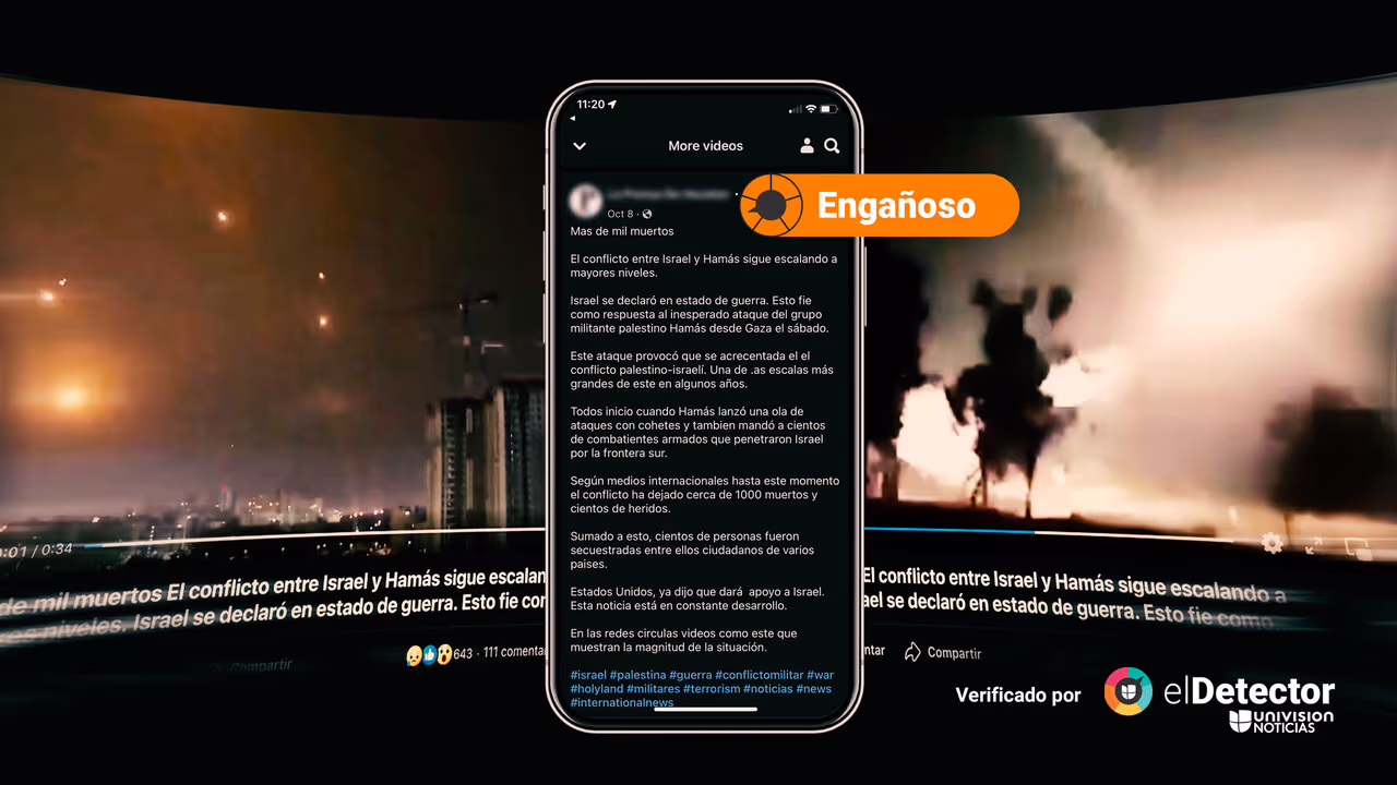 Image accompanying Todo este video en el que se observa el lanzamiento de cohetes muestra la magnitud de la situación del conflicto entre Israel y Hamas.