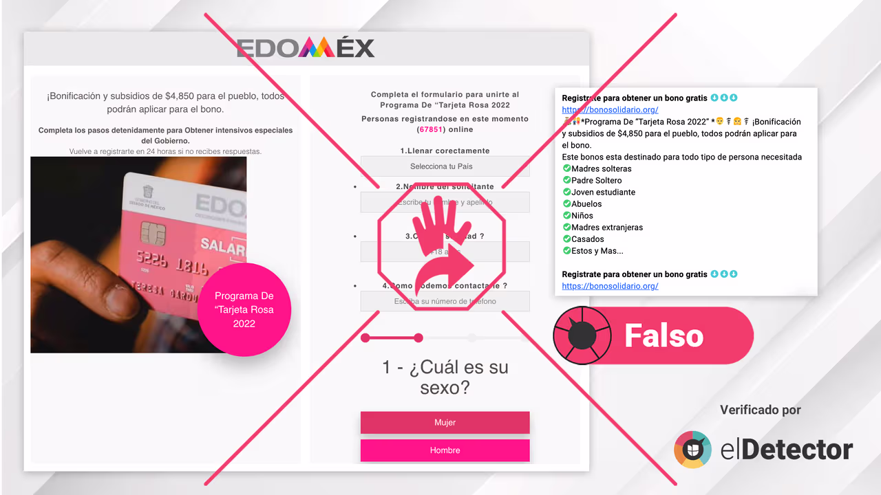 Image accompanying Se pueden conseguir $4,850 pesos a través del Salario Rosa al completar el formulario de la web bonosolidario.org.