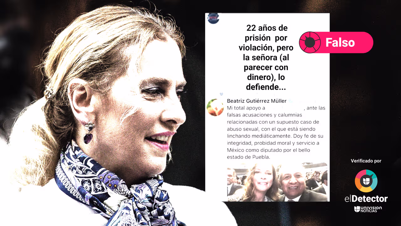 Image accompanying Beatriz Gutiérrez Müller, esposa del presidente mexicano, tuiteó a favor del exlegislador sentenciado por abuso sexual Saúl Huerta.