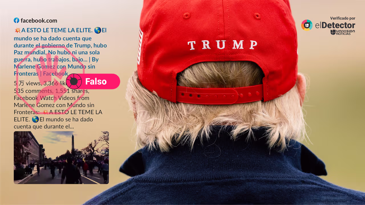 Image accompanying Durante la presidencia de Donald Trump, el planeta vivió una época de “paz mundial” y no estalló “ni una sola guerra”.