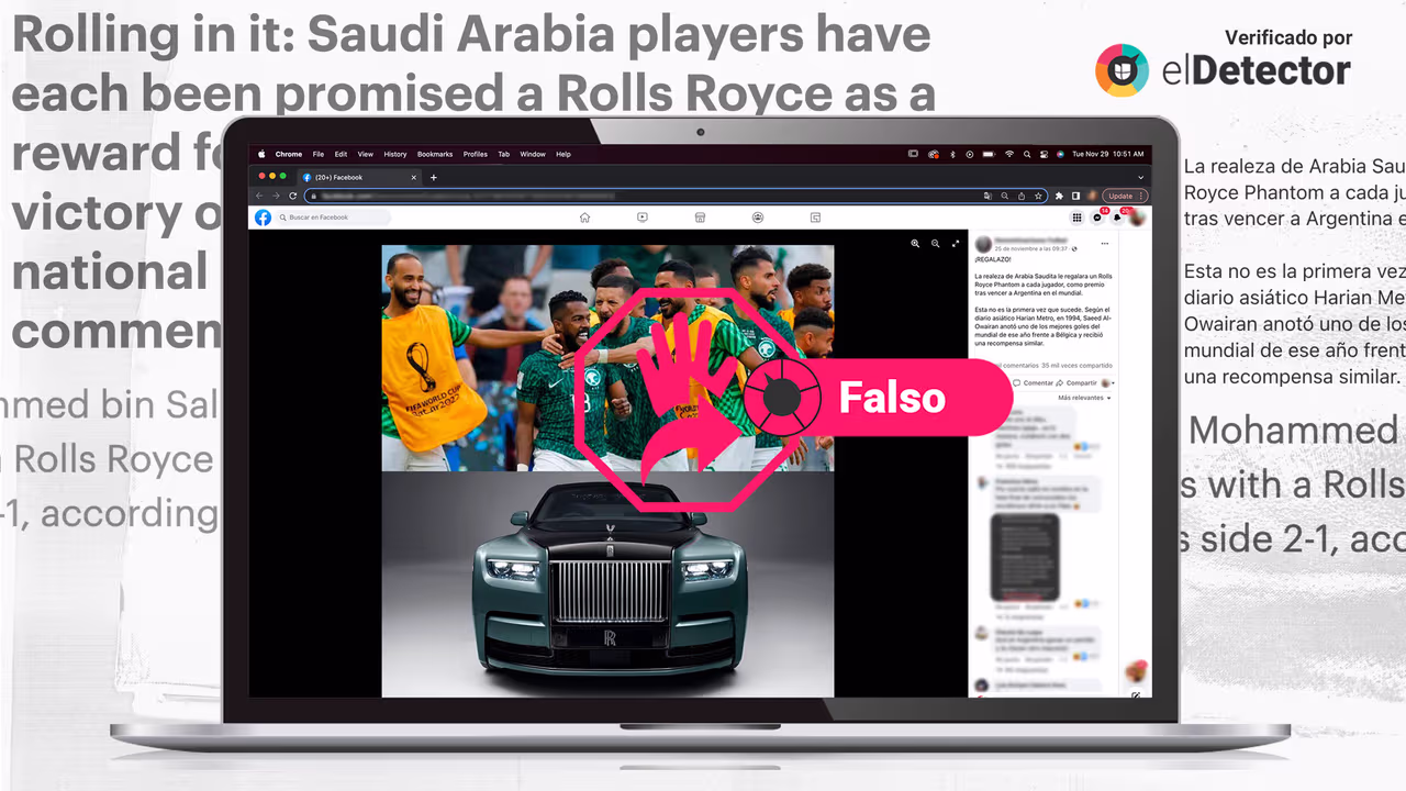 Image accompanying Los futbolistas de Arabia Saudita recibirán un Rolls-Royce de regalo por haber ganado a Argentina 2-1 en la primera fase del Mundial de Qatar 2022.