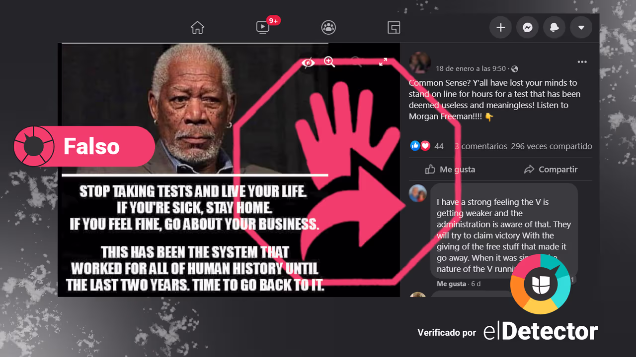 Image accompanying Morgan Freeman pidió que dejáramos de hacernos pruebas del coronavirus