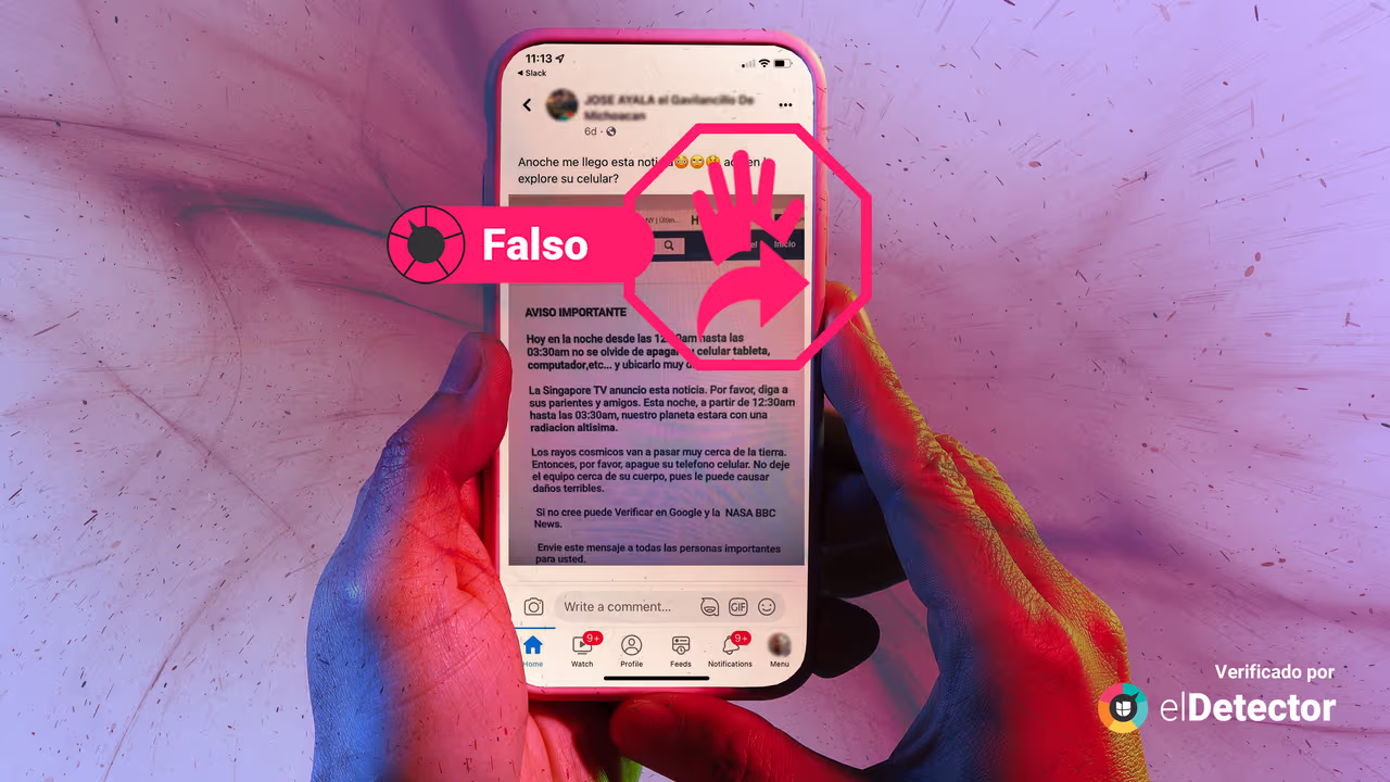 Image accompanying “Los rayos cosmicos van a pasar muy cerca de la tierra. Entonces, por favor, apague su telefono celular. No deje el equipo cerca de su cuerpo, pues le puede cau