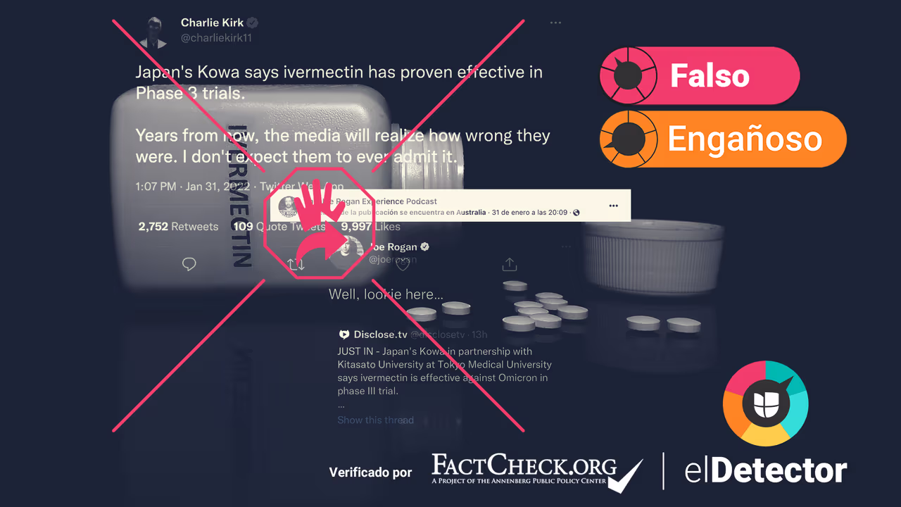 Image accompanying ¿Se probó en humanos que la ivermectina tiene un "efecto antiviral" contra la variante ómicron?
