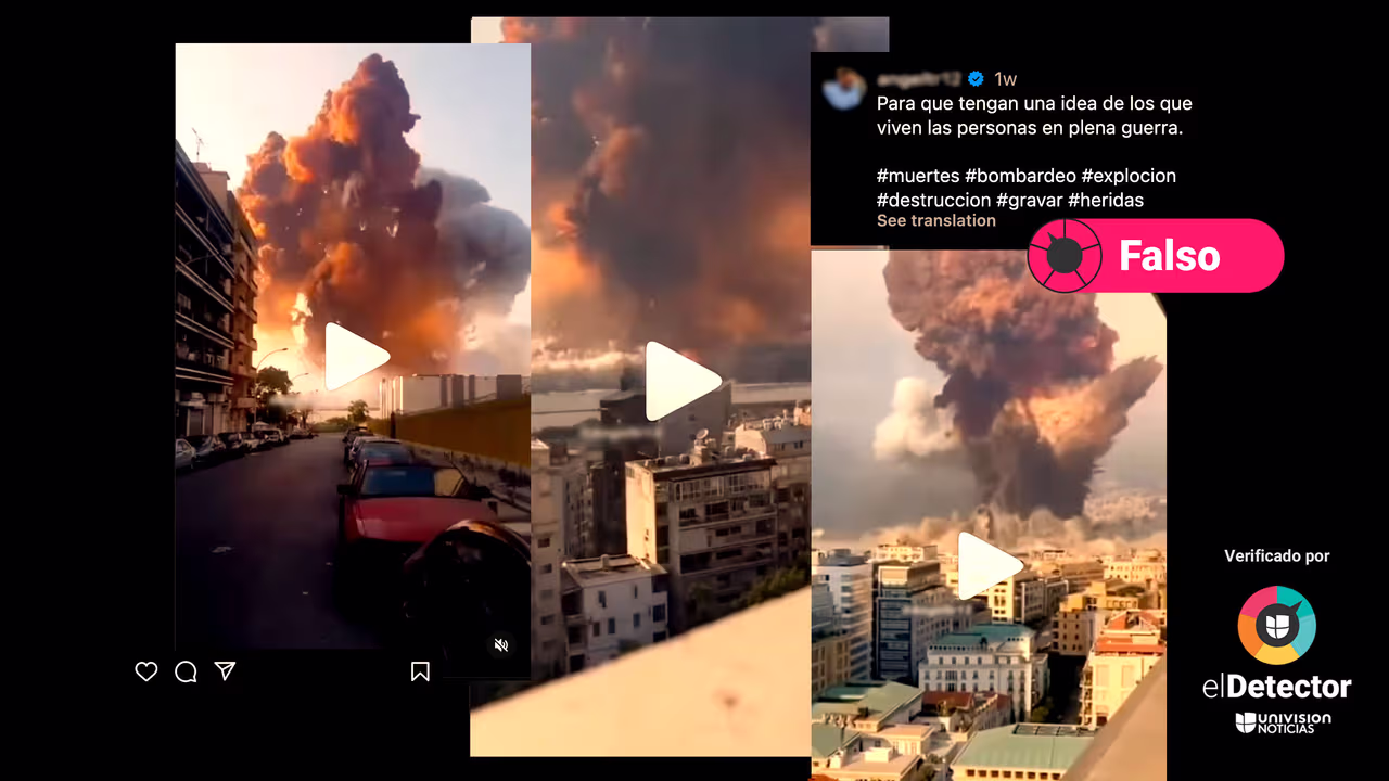 Image accompanying Este video que muestra una gran explosión fue tomado “en plena guerra”.