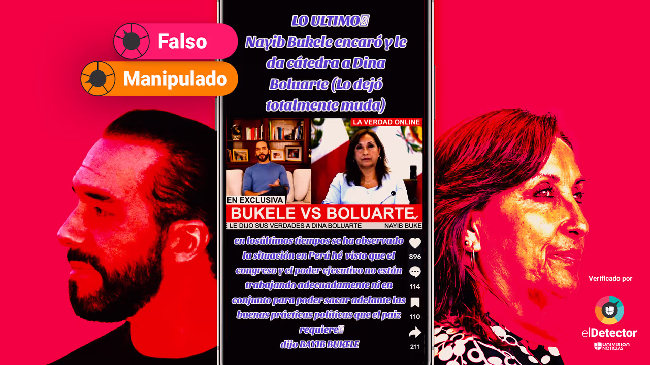 Image accompanying El presidente de El Salvador, Nayib Bukele, criticó a la mandataria de Perú, Dina Boluarte, por “delincuencia” y “corrupción”, como se ve en este video.