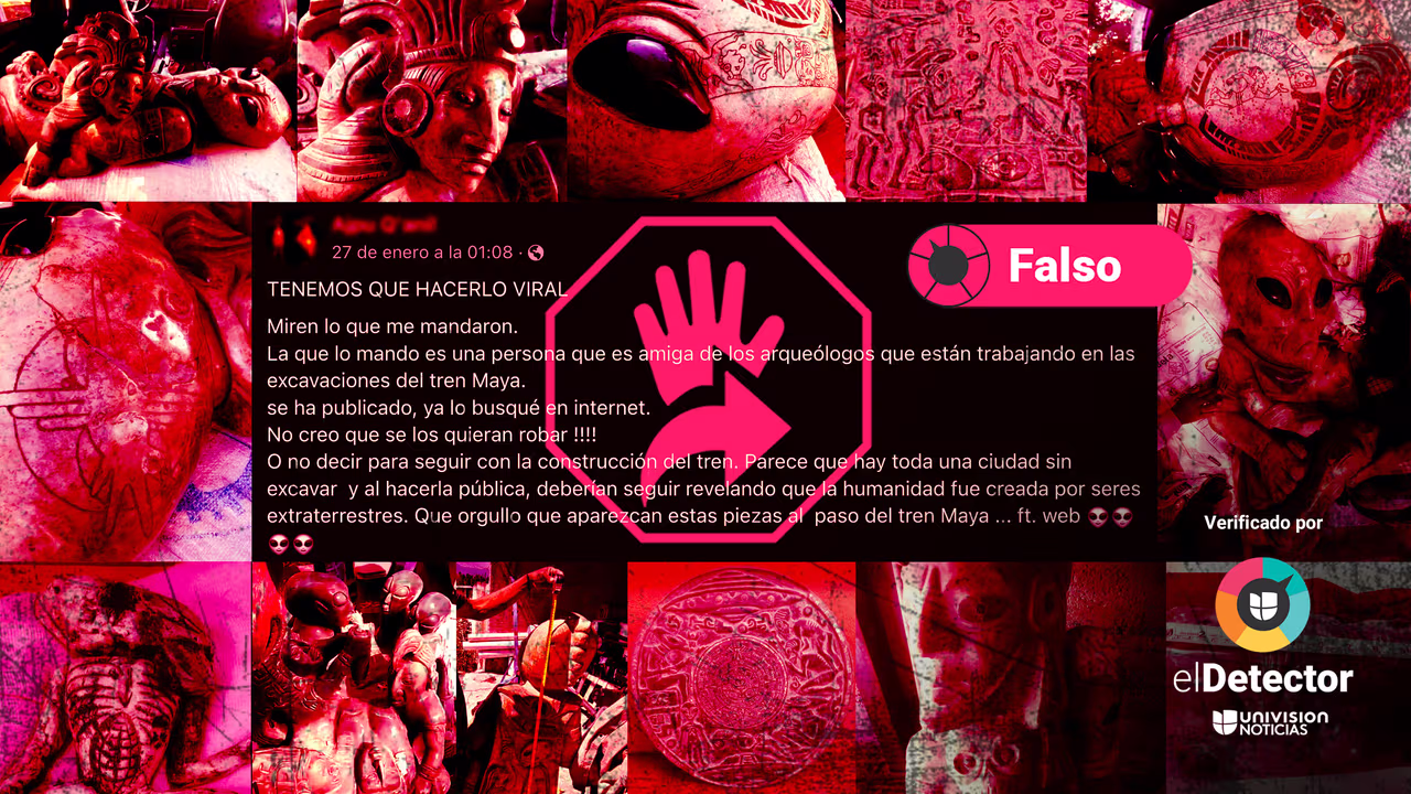 Image accompanying Hallaron figuras alienígenas durante la construcción del Tren Maya.