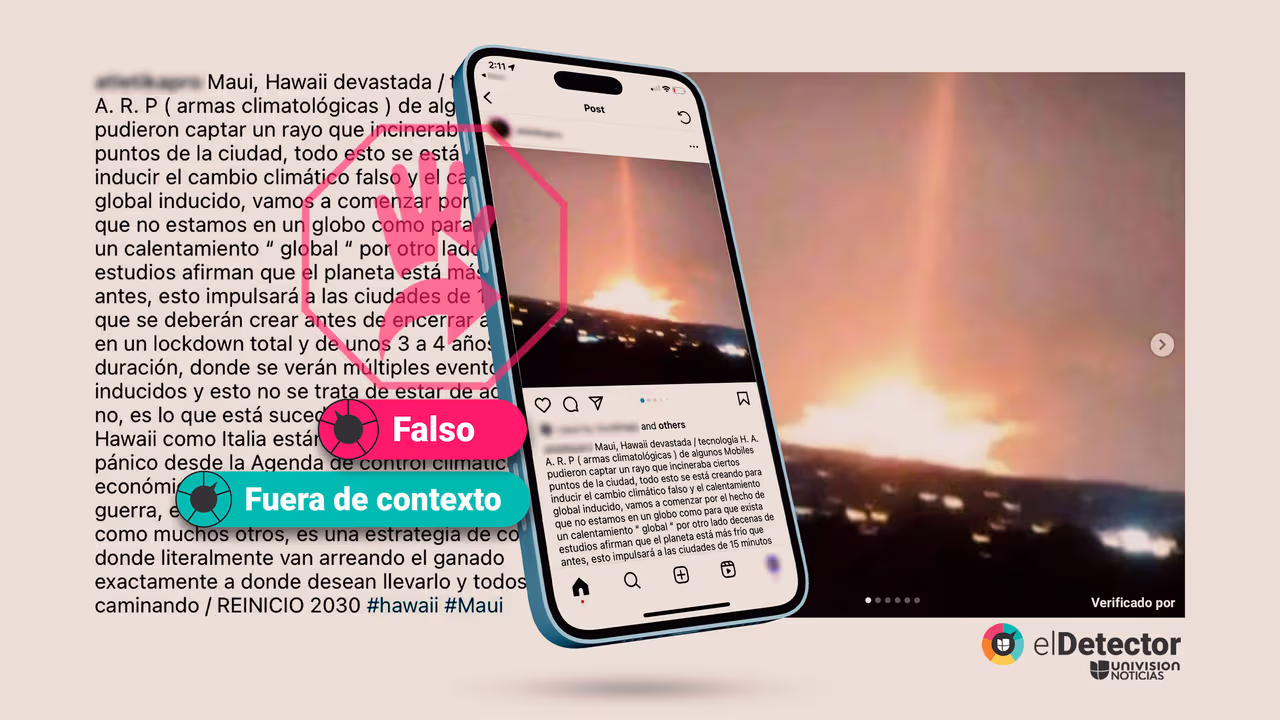 Image accompanying La foto es de un “arma climatólogica” o "láser" que generó los incendios de Hawaii.