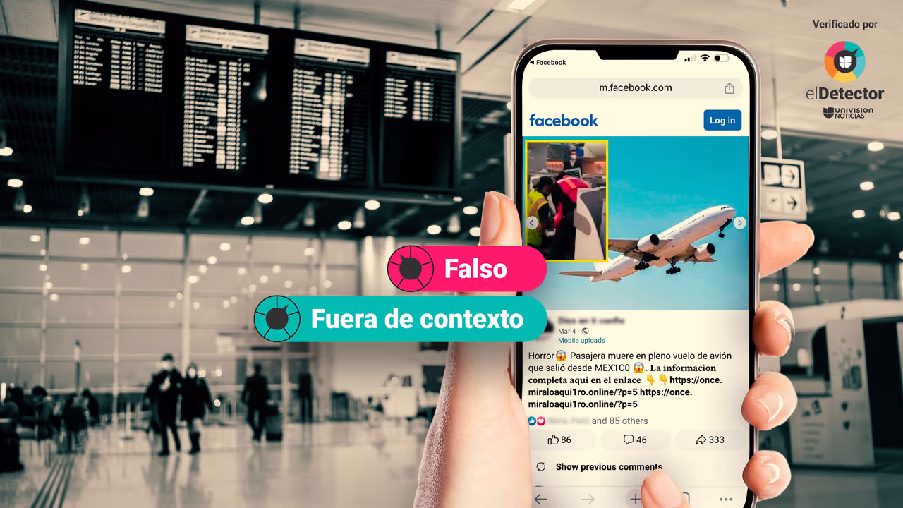 Image accompanying Esta imagen muestra a pasajera que murió en un vuelo de avión que salió desde México.