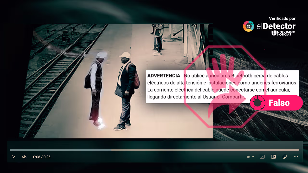 Image accompanying La persona que aparece en el video en el andén se electrocutó por usar auriculares bluetooth.