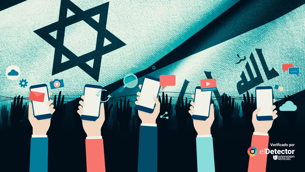 Image accompanying Esa imagen, que muestra misiles o cohetes caer de noche en una ciudad, muestra cómo “el gobierno de Irán ha comenzado su ataque contra Israel“.