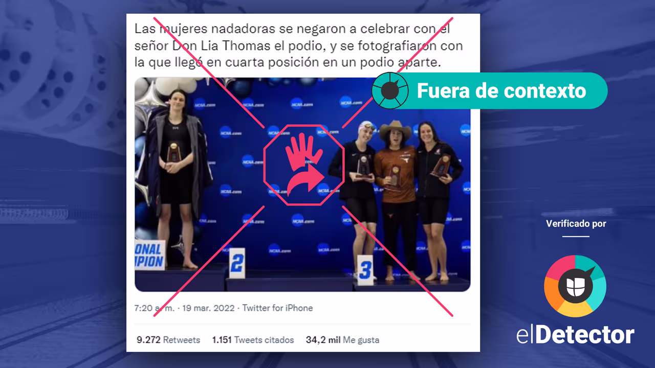Image accompanying Tres nadadoras se negaron a celebrar con ella el triunfo de la nadadora transgenero Lia Thomas en el campeonato femenino de natación y clavados de la Asociación