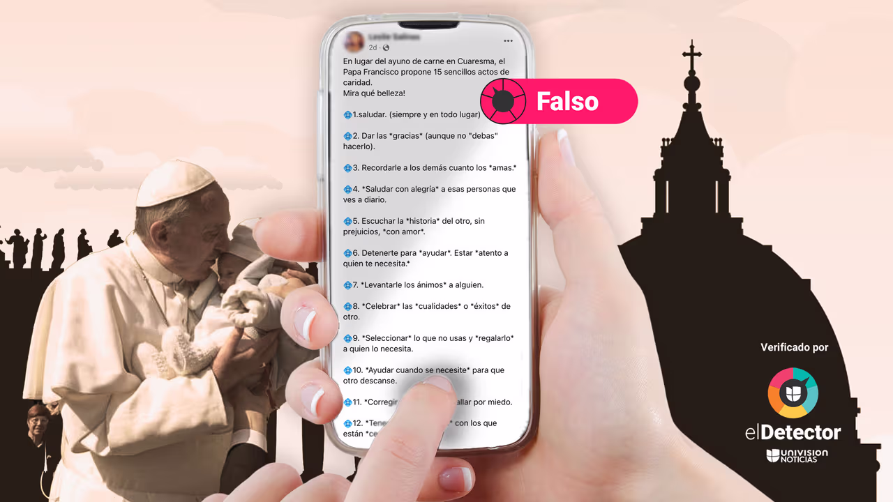 Image accompanying El papa Francisco propuso estos “15 sencillos actos de caridad” en lugar del “ayuno de carne” en la Cuaresma.