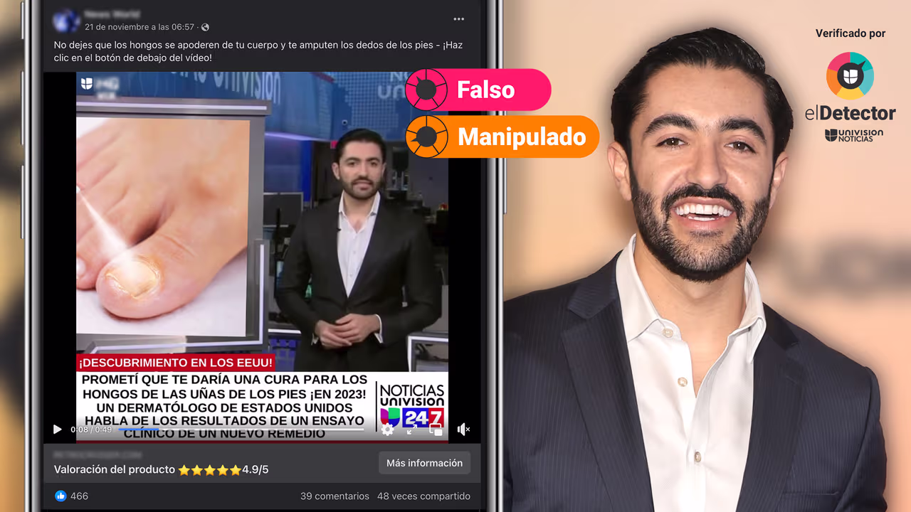 Image accompanying El periodista Elián Zidán y un dermatólogo promocionan el producto para los hongos de los pies que muestra este video.
