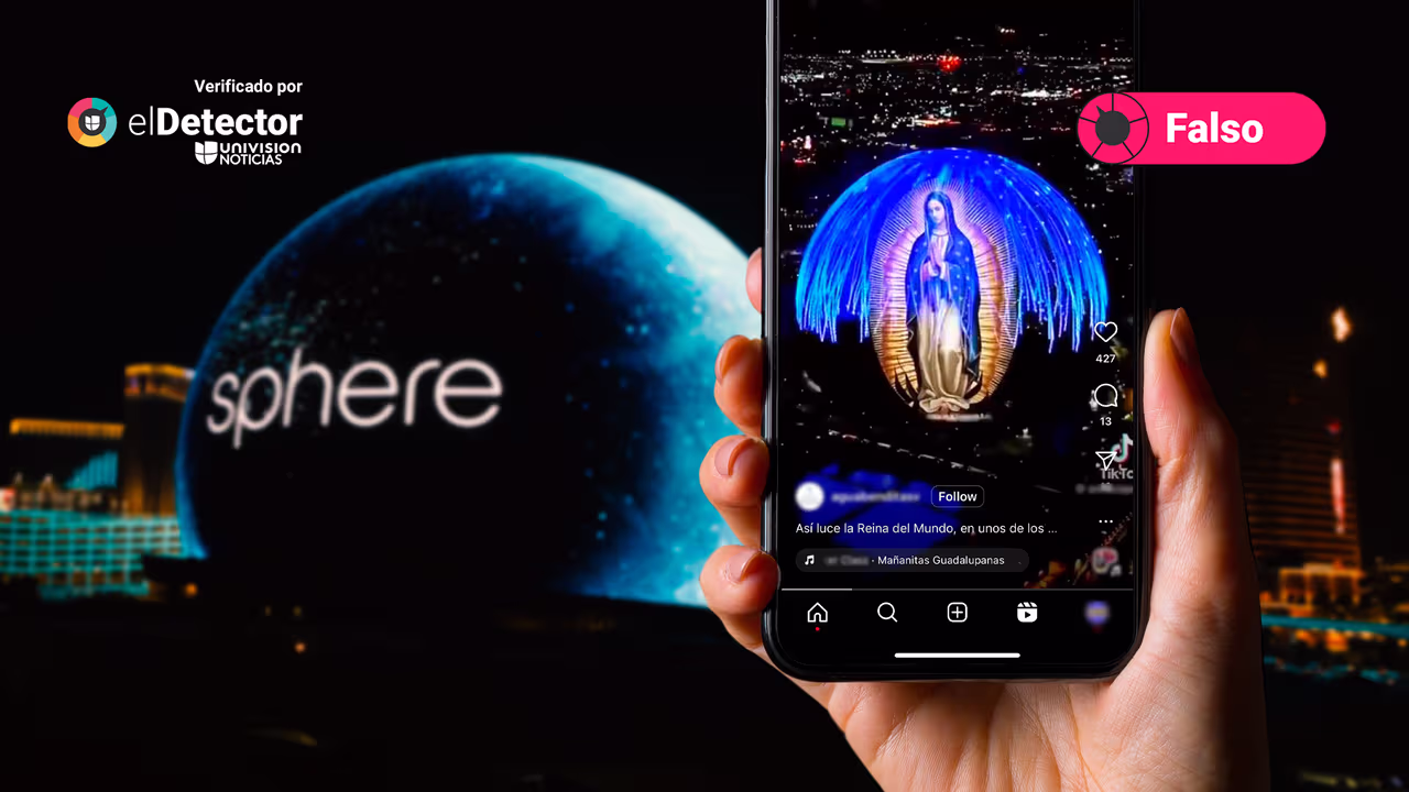 Image accompanying La imagen de la Virgen de Guadalupe fue proyectada en la Sphere de Las Vegas