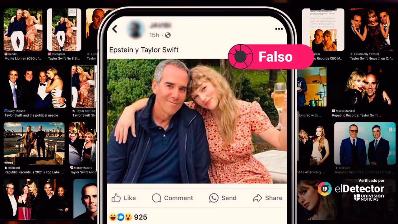 Image accompanying Esta foto muestra a Taylor Swift junto a Jeffrey Epstein.
