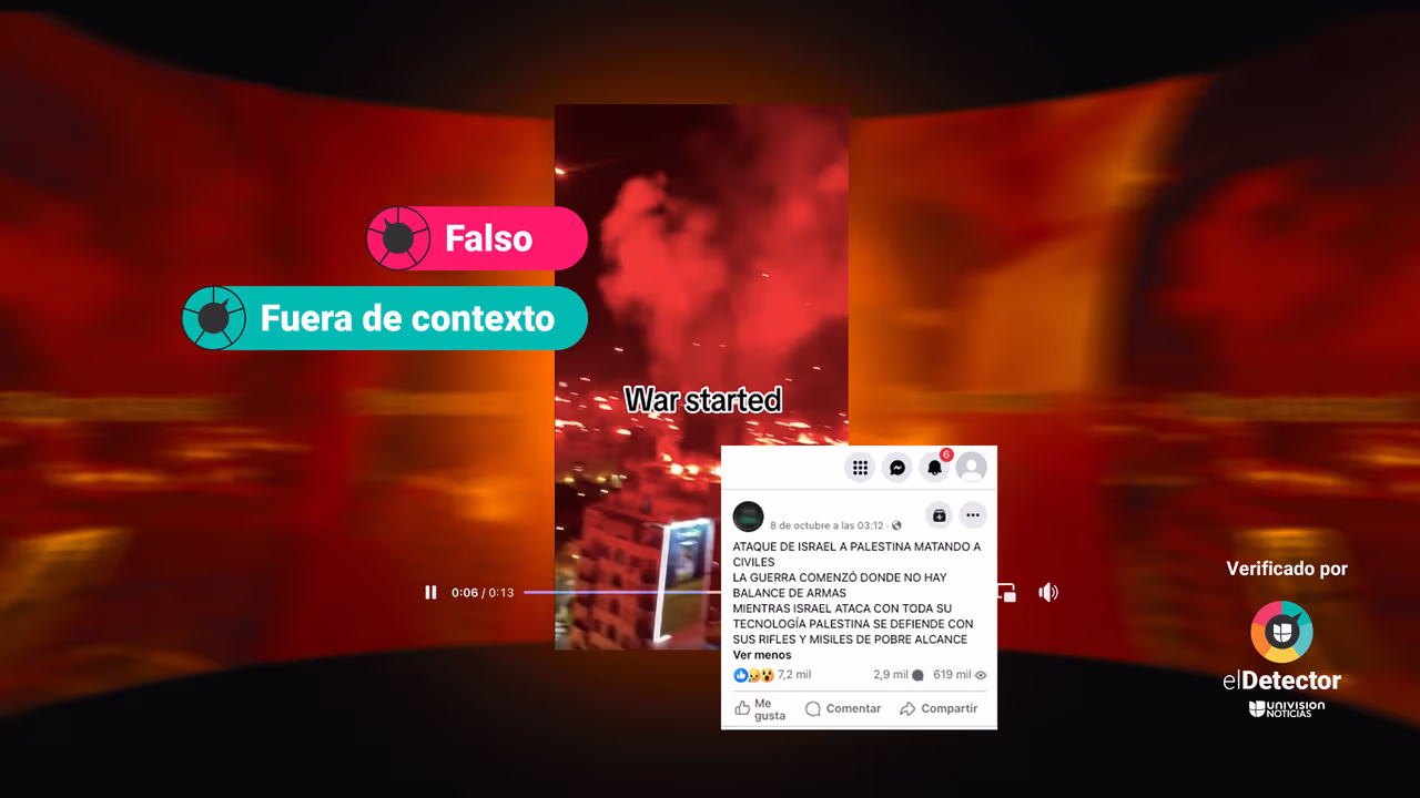 Image accompanying Este video muestra un "ataque de Israel a Palestina".