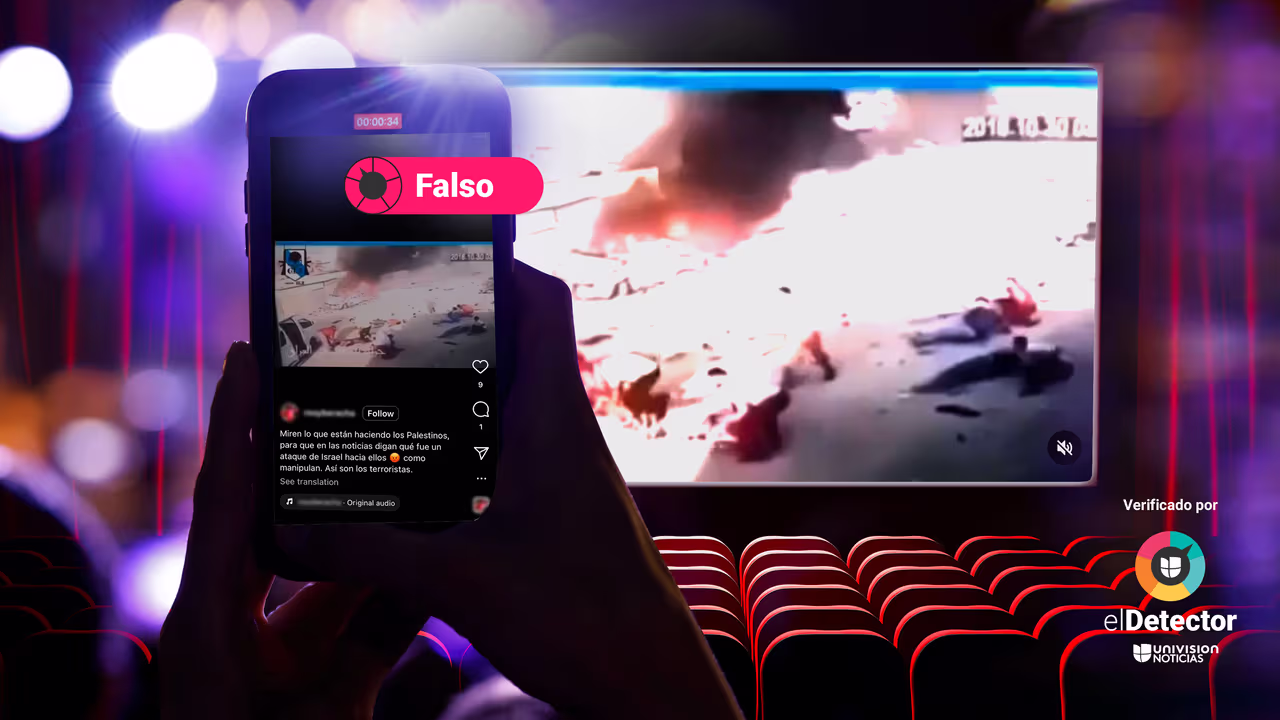 Image accompanying Este video muestra un atentado simulado por los palestinos para acusar a Israel de atacarles en el marco del conflicto entre Hamas y el gobierno israelí.
