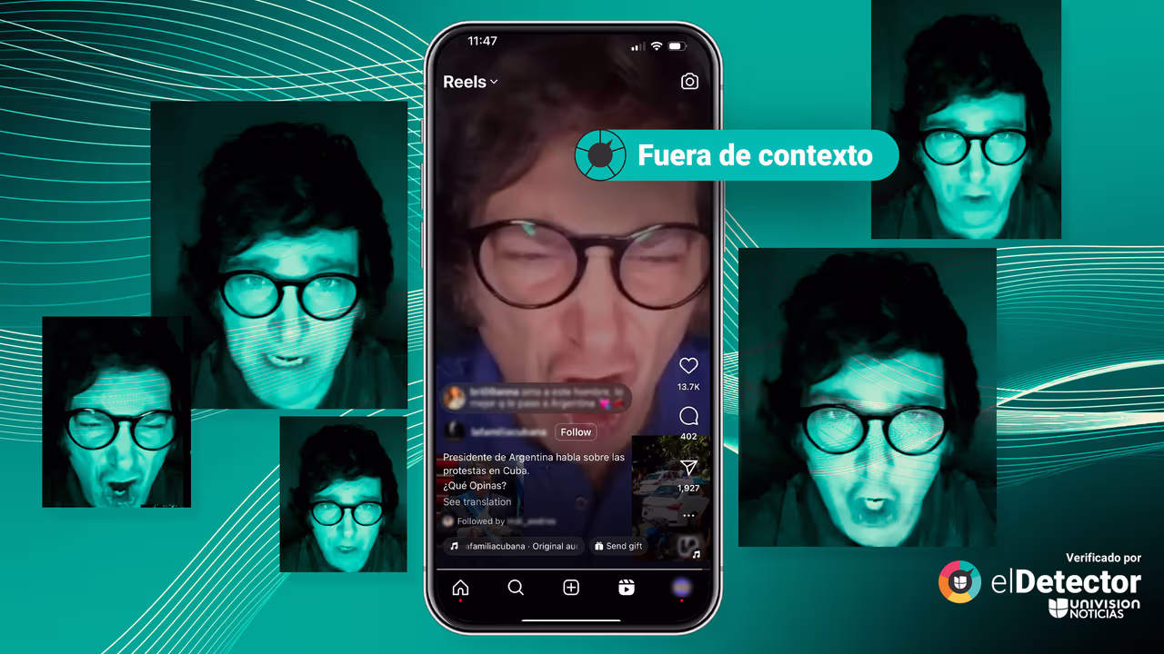 Image accompanying Ese video muestra al presidente de Argentina, Javier Milei, apoyando las protestas en Cuba de marzo de 2024.