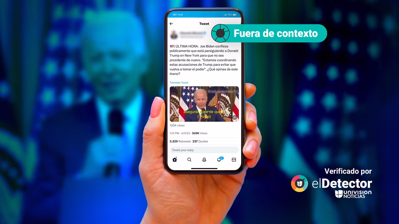 Image accompanying Video de “última hora” de Joe Biden está relacionado con el proceso judicial que enfrenta Donald Trump.
