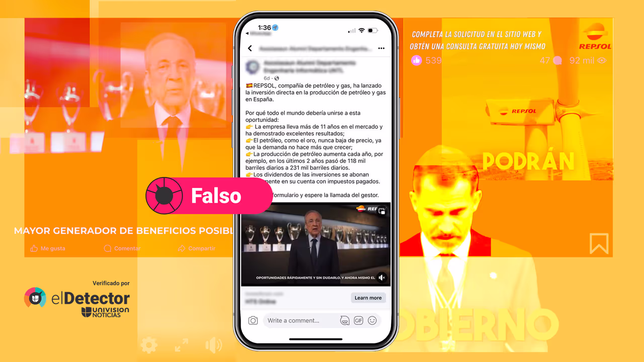 Image accompanying Repsol ofrece la oportunidad de ganar dinero mediante inversiones directas en la petrolera, como muestran videos en los que aparece el rey de España, Felipe VI,